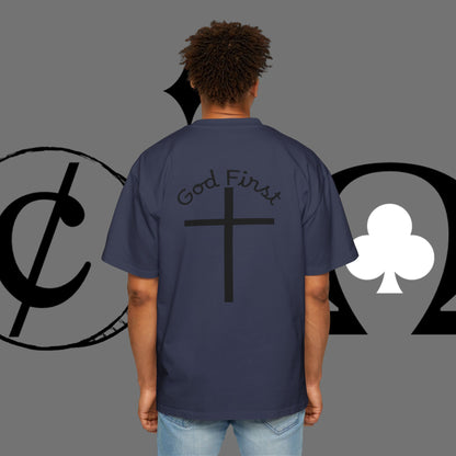 Action Symbol Tee — Minimal Graphic Men's Oversized T-Shirt