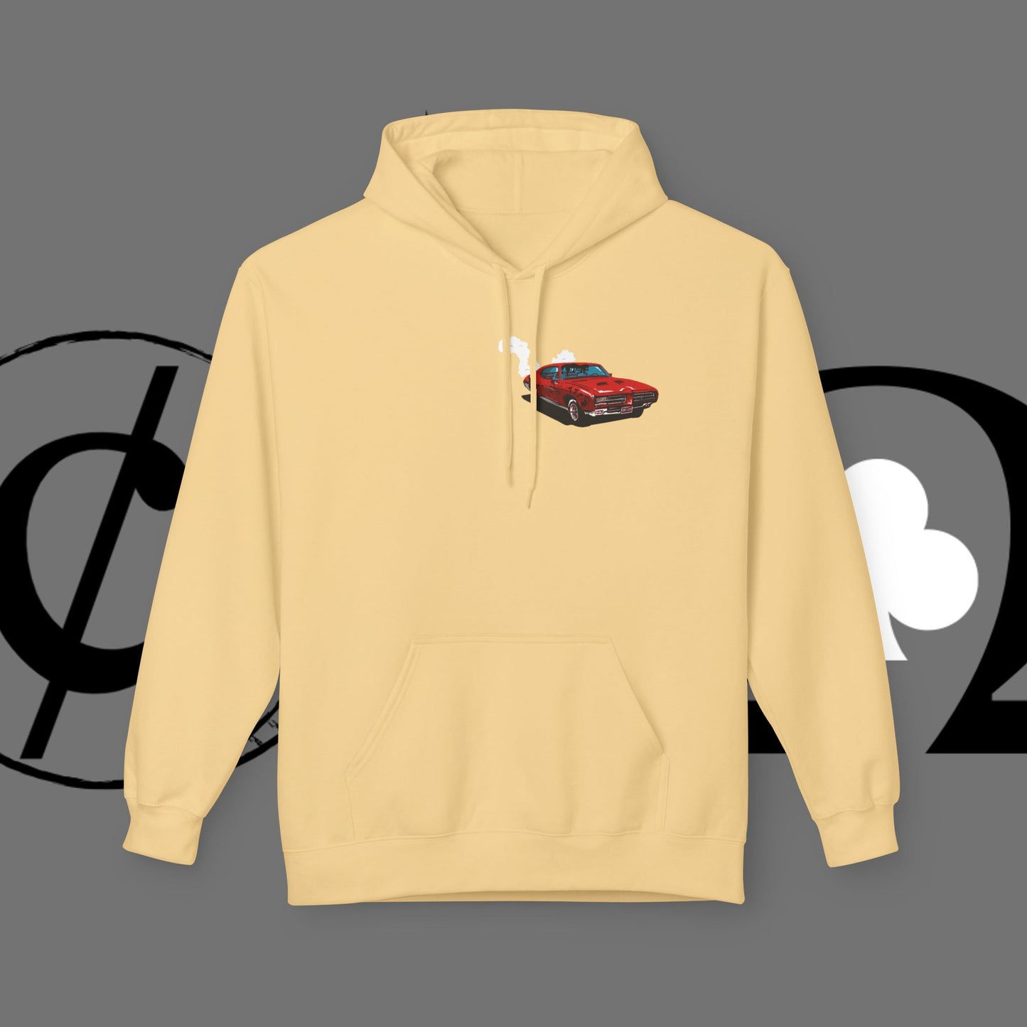 Auto Tech Hoodie — Red Car & Engine Diagram Graphic
