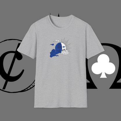 Ocean Wave Graphic T-Shirt — Blue Surf Sunset Design