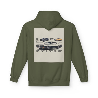 Classic Muscle Car Hoodie — Vintage Camaro Diagram Print