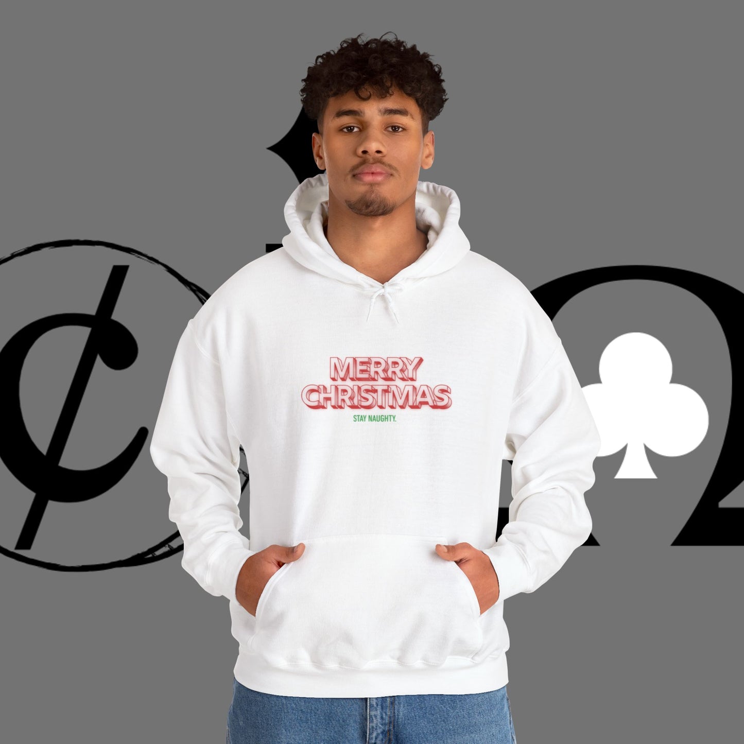 Christmas Hoodie — 'Merry Christmas' Front & 'Naughty is the New Nice' Back Holiday Hoodie