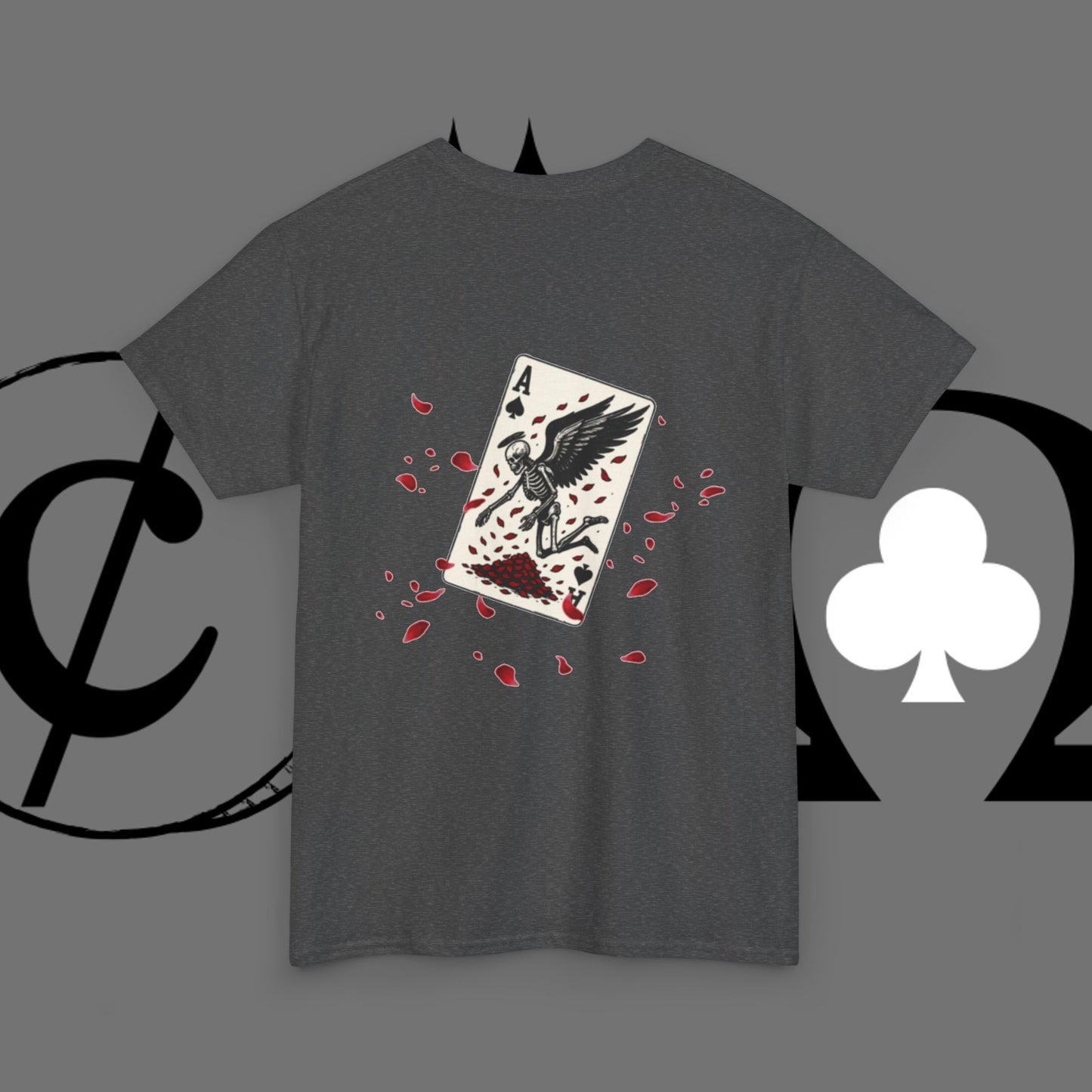 Ace of Crows T‑Shirt — Gothic Playing Card Tee with Raven & Blood Drop Design