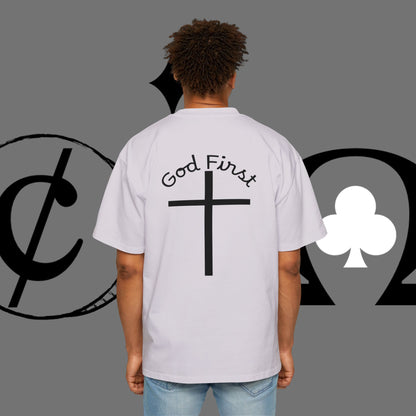 Action Symbol Tee — Minimal Graphic Men's Oversized T-Shirt